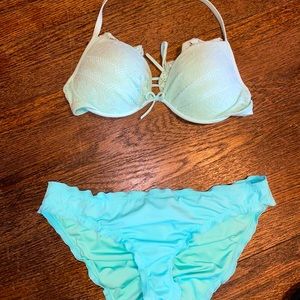 Victoria’s Secret Push Up Swim Top +Cheeky Bottoms